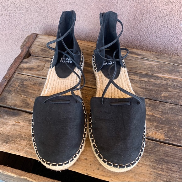 Eileen Fisher Black Suede Nubuck Espadrille - Picture 3 of 7